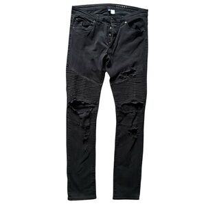 Divided by H&M skinny fit y2k distressed jeans black men’s 34x32
